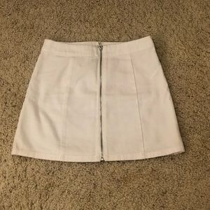White Denim Mini Skirt